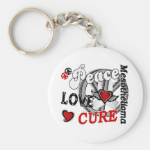 Peace Love Cure 2 Mesothelioma Key Chains