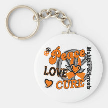 Peace Love Cure 2 Multiple Sclerosis Key Chains