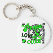 Peace Love Cure 2 Muscular Dystrophy Keychains