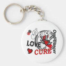 Peace Love Cure 2 Oral Cancer Key Chains