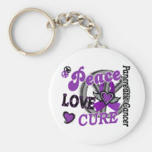 Peace Love Cure 2 Pancreatic Cancer Keychains