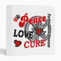 Peace Love Cure 2 Parkinson's Disease 3 Ring Binders