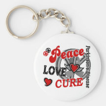 Peace Love Cure 2 Parkinson's Disease Key Chain