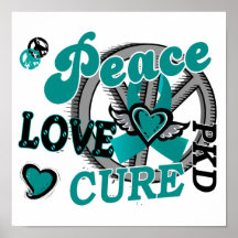 Peace Love Cure 2 PKD Polycystic Kidney Disease Poster