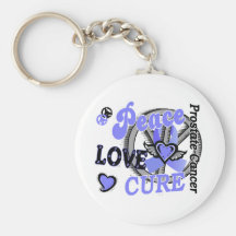 Peace Love Cure 2 Prostate Cancer Keychain