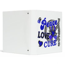 Peace Love Cure 2 Rheumatoid Arthritis Vinyl Binder