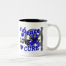 Peace Love Cure 2 Rheumatoid Arthritis Mug