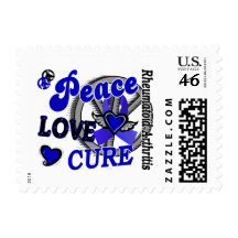 Peace Love Cure 2 Rheumatoid Arthritis Postage Stamps