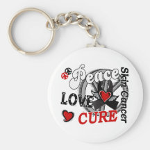 Peace Love Cure 2 Skin Cancer Key Chains