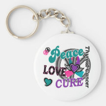 Peace Love Cure 2 Thyroid Cancer Key Chains