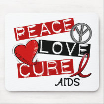 Peace, Love, Cure AIDS Mousepads