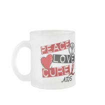 Peace, Love, Cure AIDS Mugs