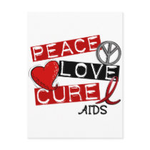Peace, Love, Cure AIDS Postcards