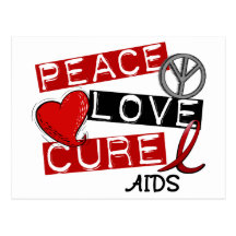 Peace, Love, Cure AIDS Postcard