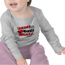Peace, Love, Cure AIDS T-shirts
