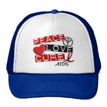 Peace, Love, Cure AIDS Trucker Hat