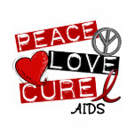 Peace, Love, Cure AIDS t-shirts