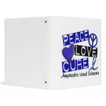 Peace Love Cure ALS Amyotrophic Lateral Sclerosis 3 Ring Binders