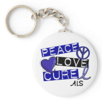 PEACE LOVE CURE ALS KEYCHAINS