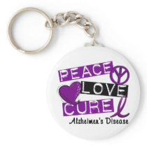 PEACE LOVE CURE ALZHEIMER’S DISEASE KEYCHAINS