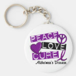 PEACE LOVE CURE ALZHEIMER’S DISEASE KEYCHAINS