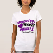 PEACE LOVE CURE ALZHEIMER’S DISEASE TSHIRT