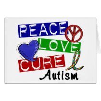 Peace Love Cure Autism Card