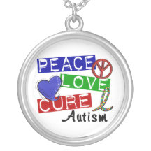 Peace Love Cure Autism Custom Necklace