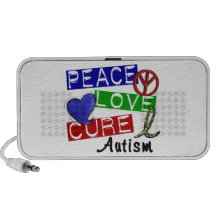 Peace Love Cure Autism iPod Speakers