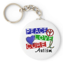 Peace Love Cure Autism Keychain