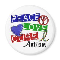 Peace Love Cure Autism Magnets