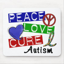 Peace Love Cure Autism Mouse Pad