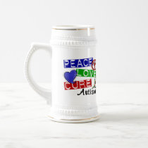 Peace Love Cure Autism Mug