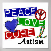 Peace Love Cure Autism Print