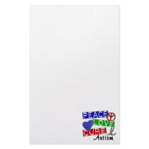 Peace Love Cure Autism Stationery Design