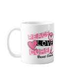 PEACE LOVE CURE BREAST CANCER MUGS