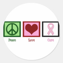 Peace Love Cure Breast Cancer Sticker