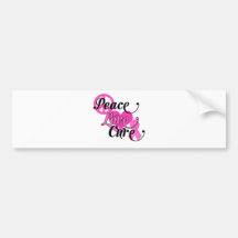 Peace Love Cure Bumper Stickers
