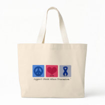 Peace Love Cure Child Abuse Canvas Bags