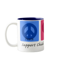 Peace Love Cure Child Abuse Mugs