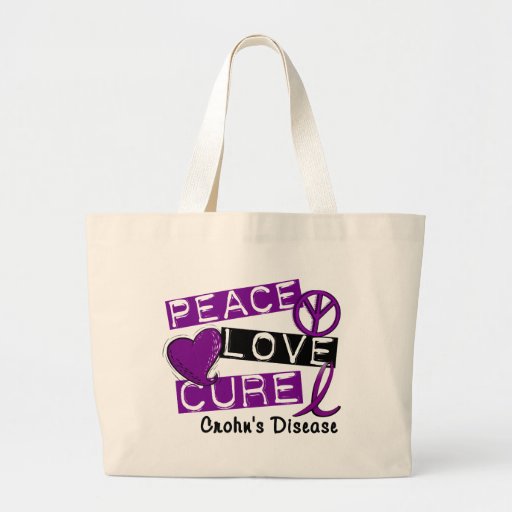 PEACE LOVE CURE CROHNS DISEASE BAG Zazzle