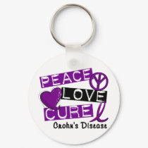 PEACE LOVE CURE CROHNS DISEASE keychains by awarenessgifts PEACE LOVE CURE CROHNS DISEASE keychains