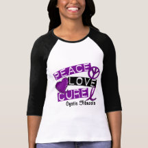 PEACE LOVE CURE CYSTIC FIBROSIS TEE SHIRT