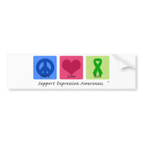 Peace Love Cure Depression Bumper Stickers