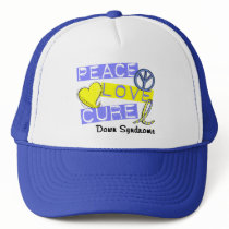 PEACE LOVE CURE DOWN SYNDROME hats