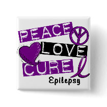PEACE LOVE CURE EPILEPSY buttons