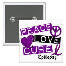 PEACE LOVE CURE EPILEPSY PIN