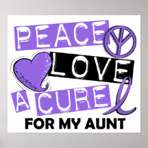 Peace Love Cure H Lymphoma Aunt Posters