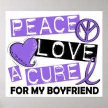 Peace Love Cure H Lymphoma Boyfriend Posters