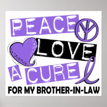 Peace Love Cure H Lymphoma Brother-In-Law Print
